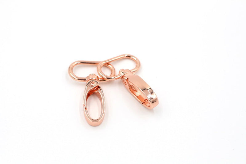 Rose Gold 1 inch (25mm) Swivel Hook- Set of 2