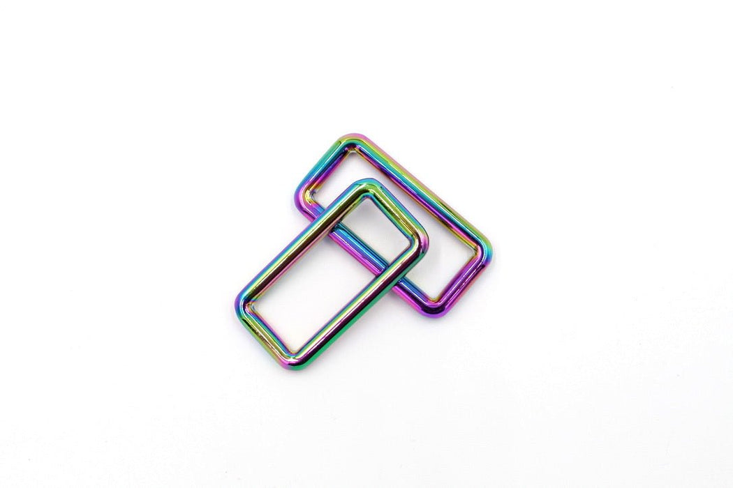 Rainbow 1 1/2 inch (38mm) Rectangle Ring- Set of 2