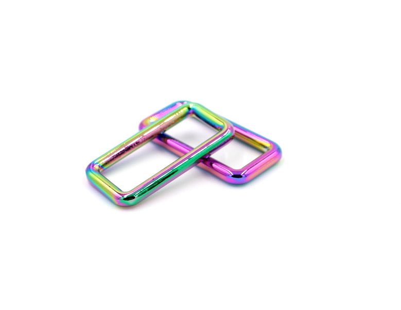 Rainbow 1 1/2 inch (38mm) Rectangle Ring- Set of 2