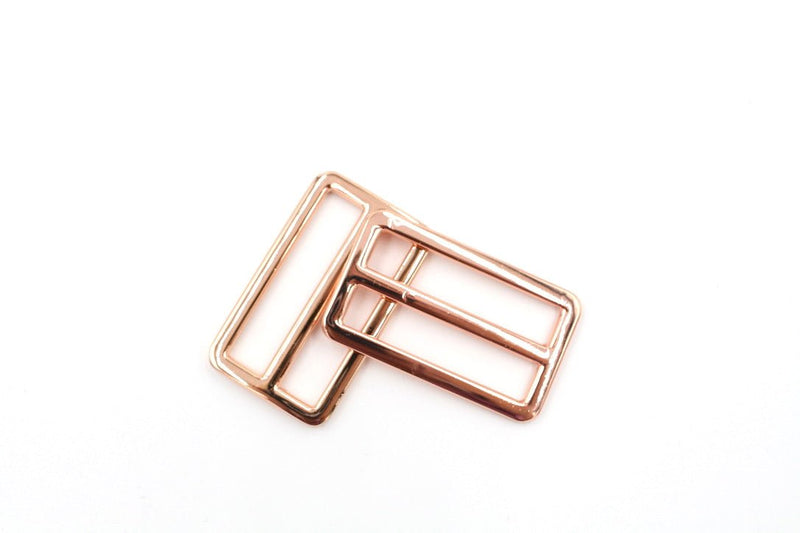 Rose Gold 1 1/2 inch (38mm) Flat Slider- Set of 2