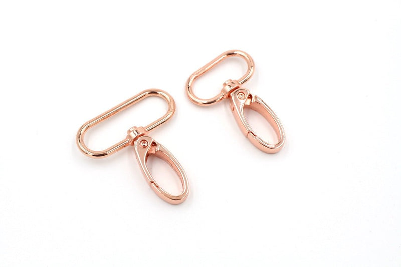 Rose Gold 1 1/2 inch (38mm) Swivel Hook- Set of 2