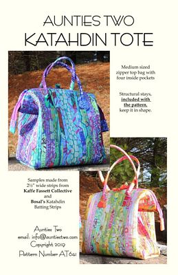 Aunties Two- Katahdin Tote Pattern with 2 Stays