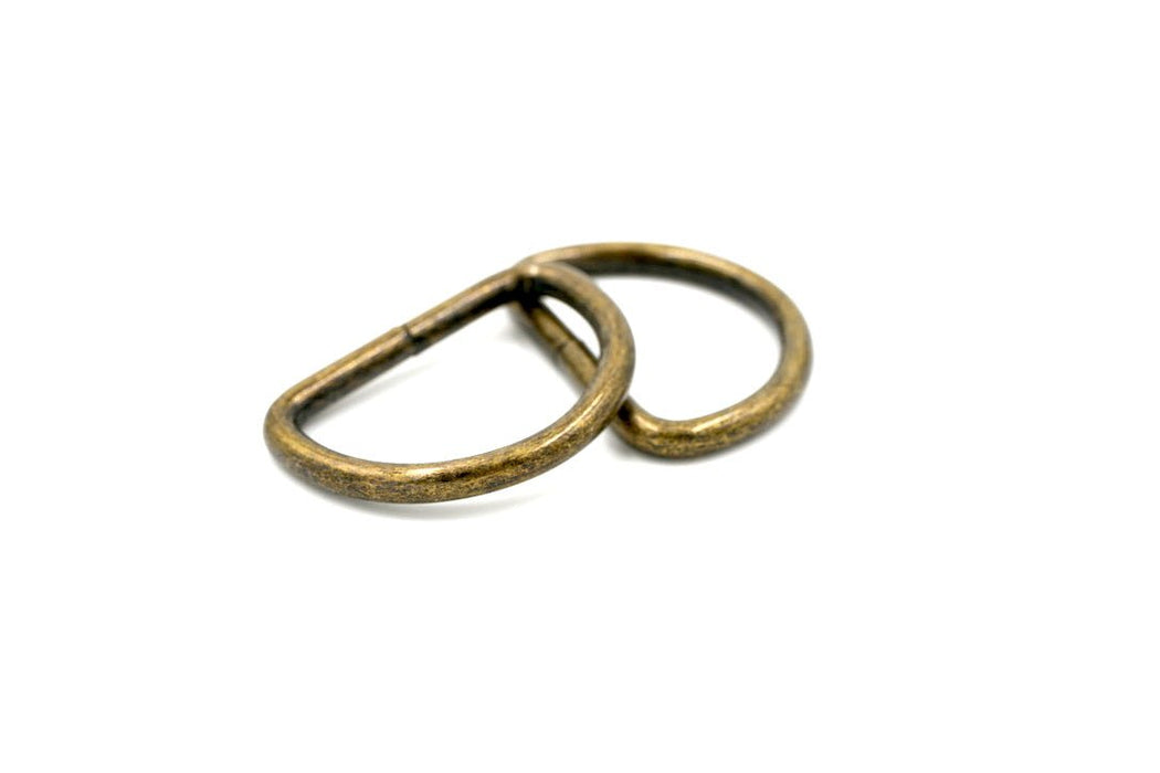 Antique Brass 1 1/2 inch (38mm) D-Ring Hardware- Set of 2