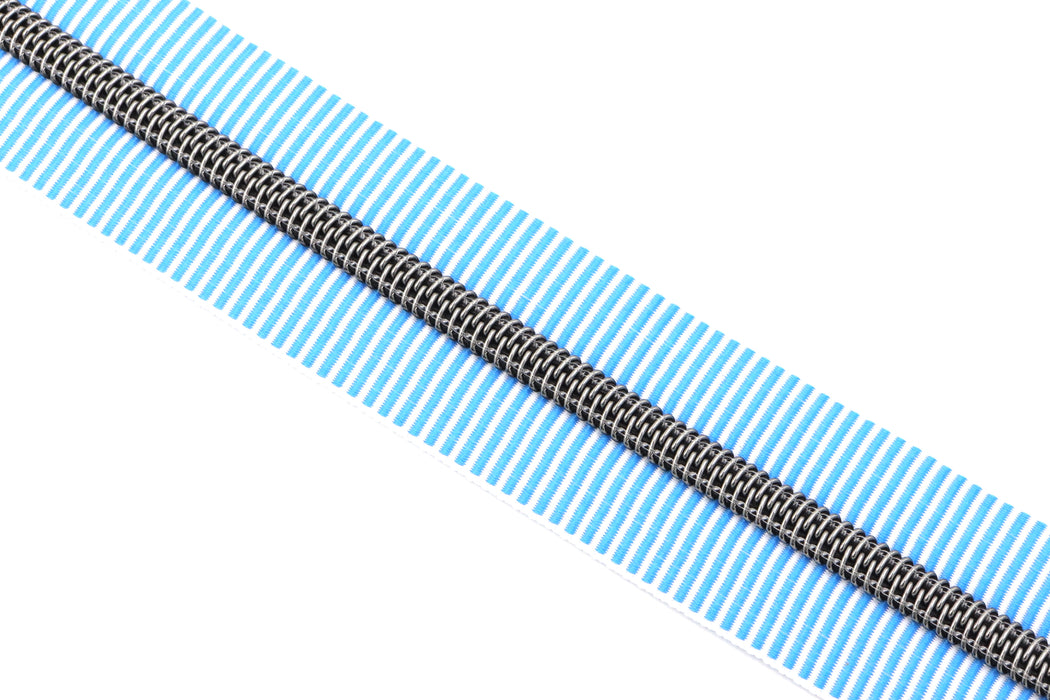 Turquoise Zebra Stripes- #5 Gunmetal Nylon Coil Zipper Tape