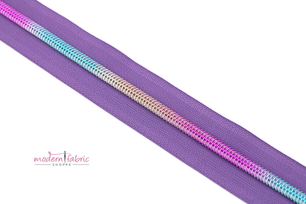 Purple- #5 Rainbow Nylon Coil Zipper Tape