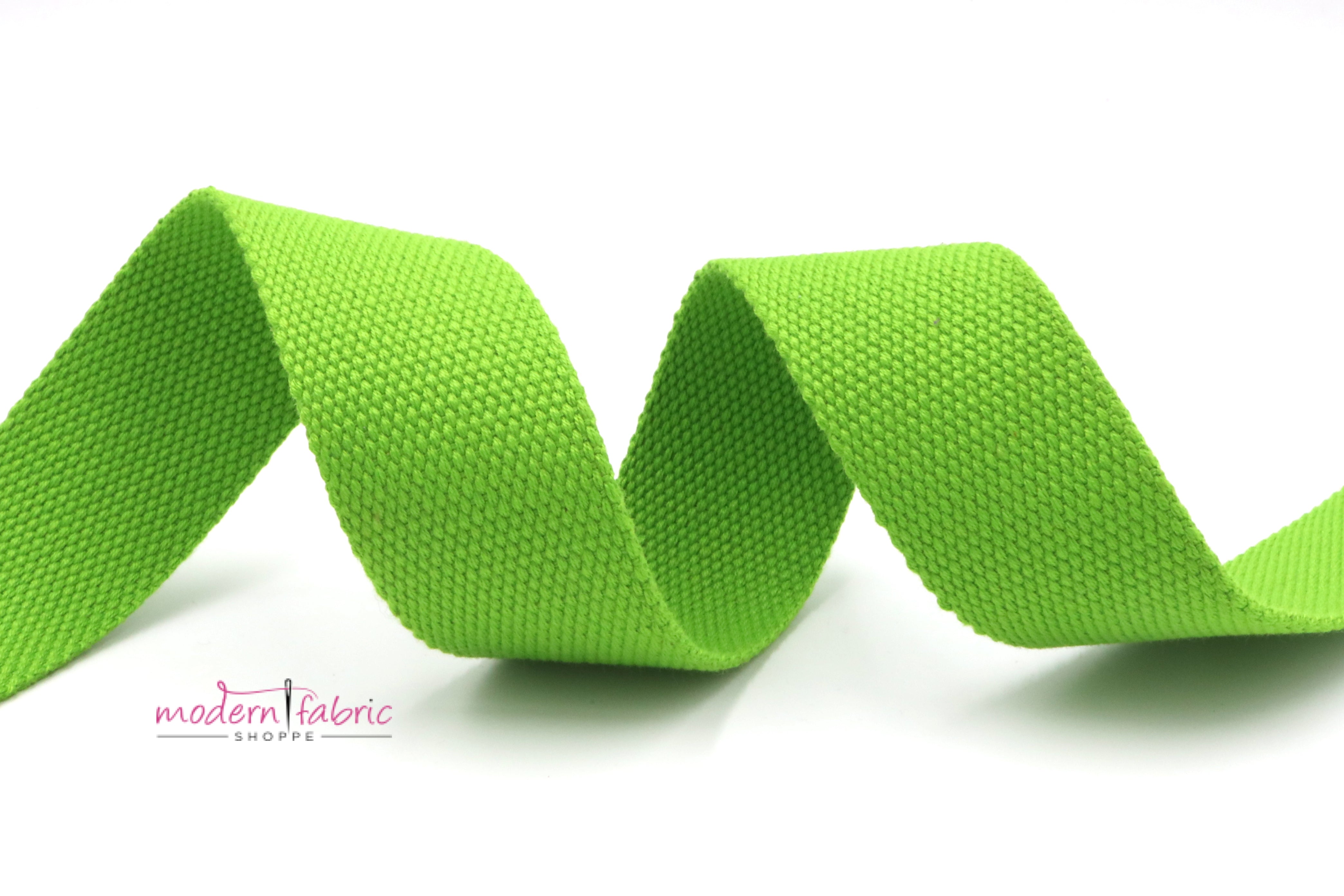 Lime Green Cotton 1 1/2 inch (38mm) width Webbing- by the yard - Modern  Fabric Shoppe