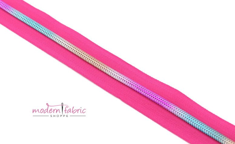 Lipstick Pink- #5 Rainbow Nylon Coil Zipper Tape