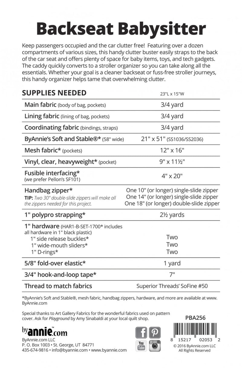 By Annie- Backseat Babysitter- Backseat/Stroller Organizer