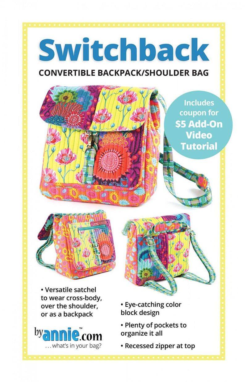 By Annie- Switchback Pattern- Convertible Backpack/Shoulder Bag