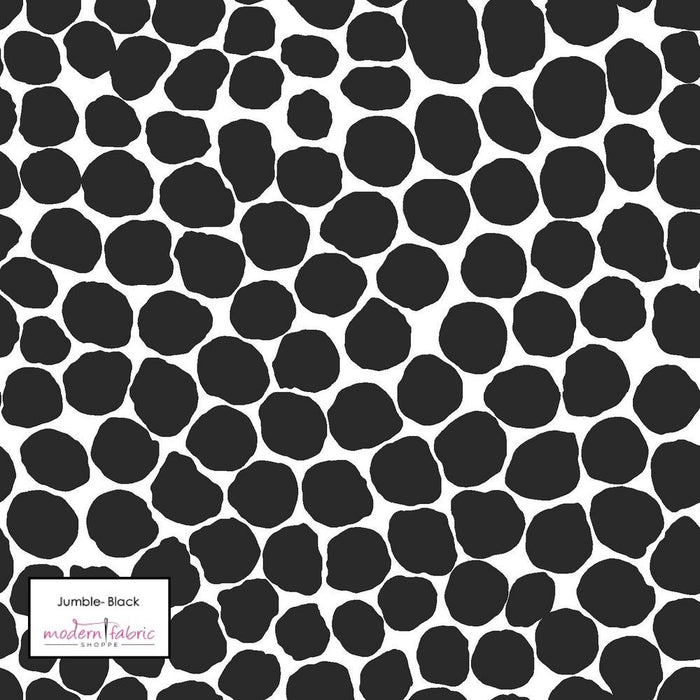 Kaffe Fassett Collective Fabric- Brandon Mably- Jumble PWBM053.BLACK-  Half Yard