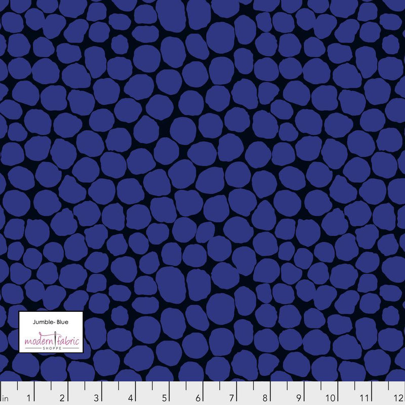 Kaffe Fassett Collective Fabric- Brandon Mably- Jumble PWBM053.BLUEX- Half Yard