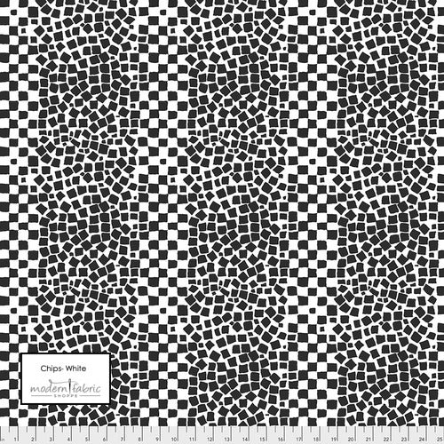 Kaffe Fassett Collective Fabric- Brandon Mably- Chips PWBM073.WHITE- Half Yard