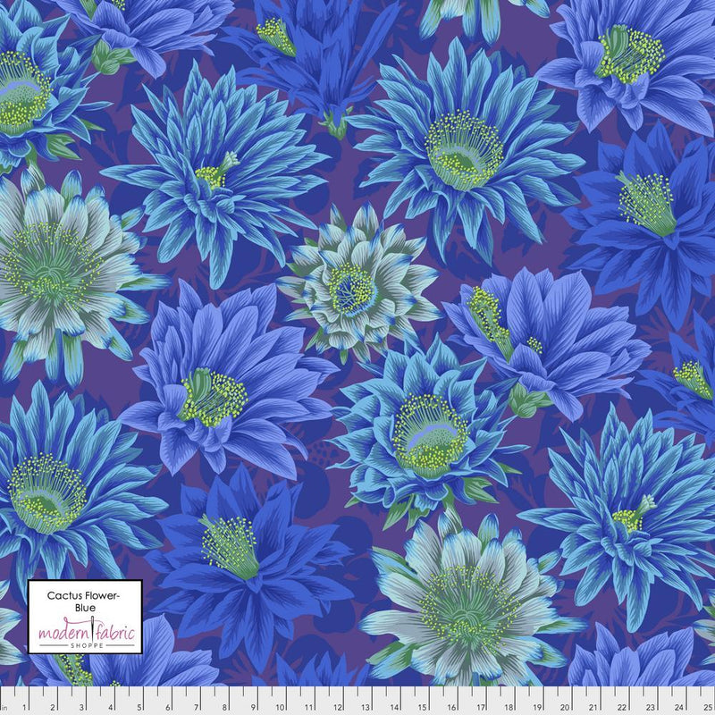 Kaffe Fassett Collective-Philip Jacob- Cactus Flower PWPJ096.BLUE- Half Yard