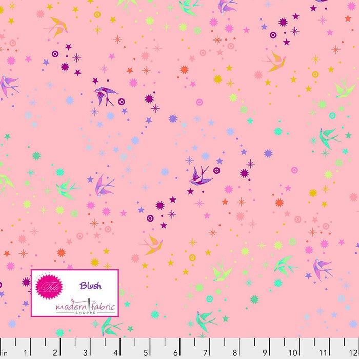 Tula Pink- True Colors Fairy Dust Rainbow- PWTP133.BLUSH- Half Yard
