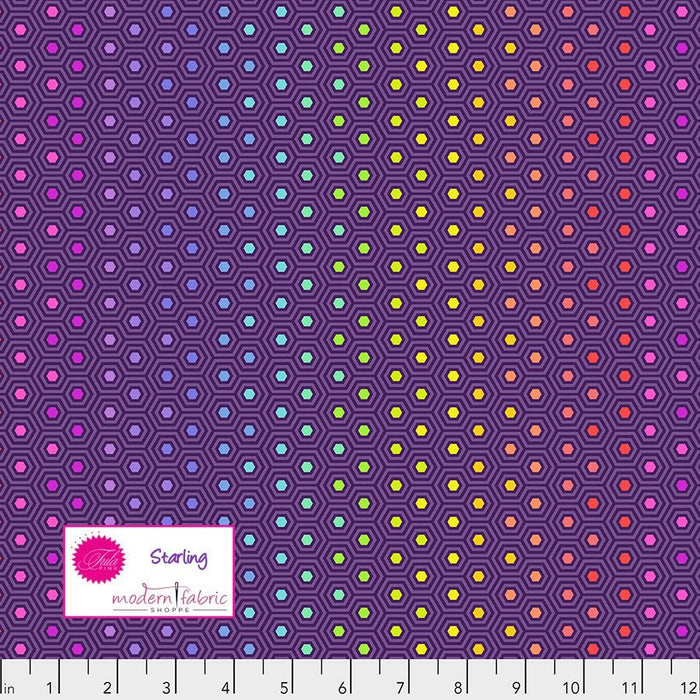 Tula Pink- True Colors Hexy Rainbow- PWTP151.STARLING- Half Yard