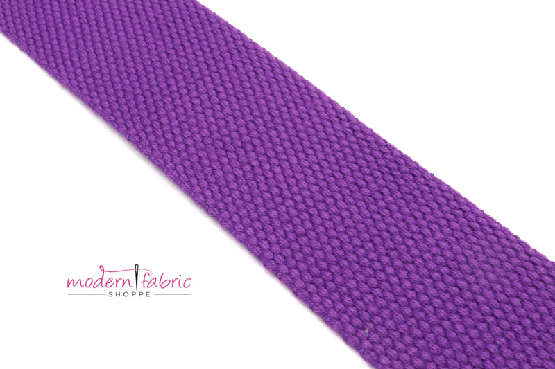 Purple Cotton 1 1/2 inch (38mm) width Webbing- by the yard
