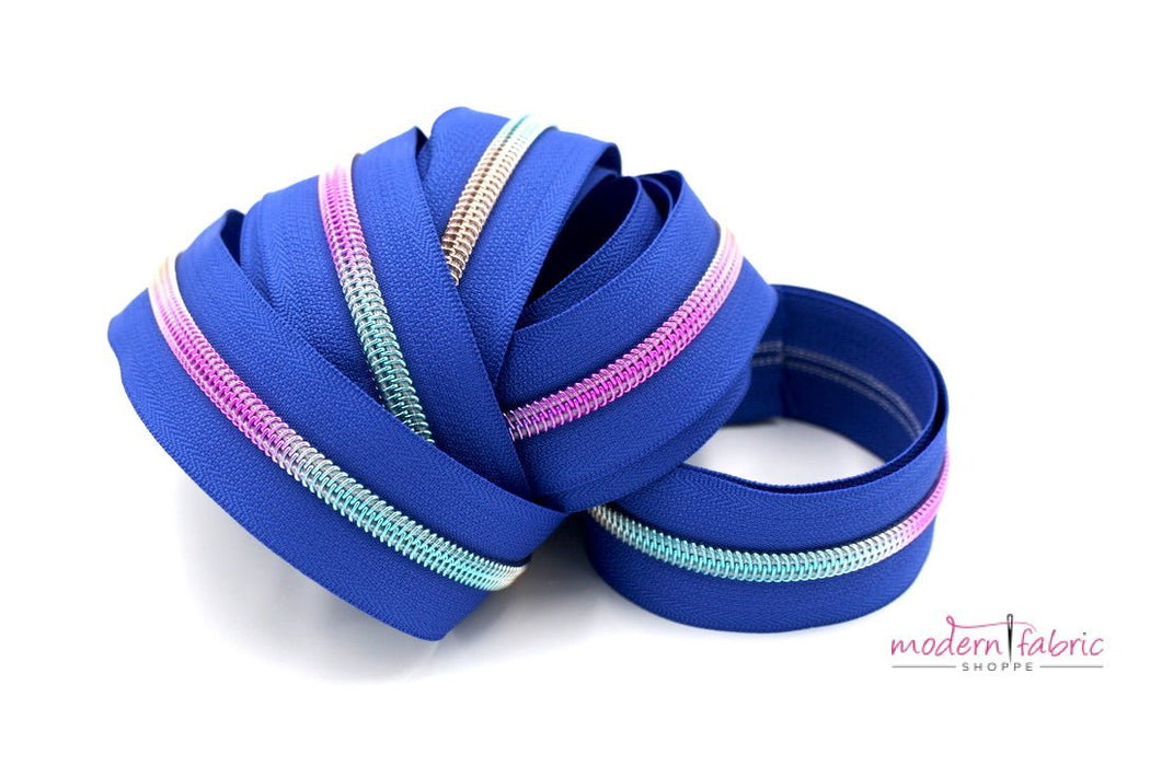 Sapphire Blue- #5 Rainbow Nylon Coil Zipper Tape