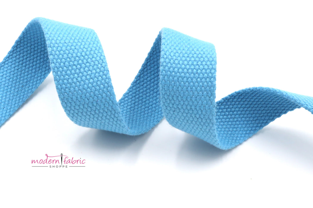 Turquoise Cotton 1 inch (25mm) width Webbing- by the yard