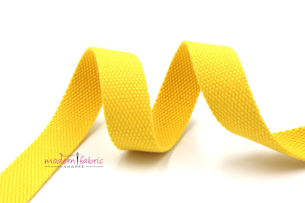 Yellow Cotton 1 inch (25mm) width Webbing- by the yard