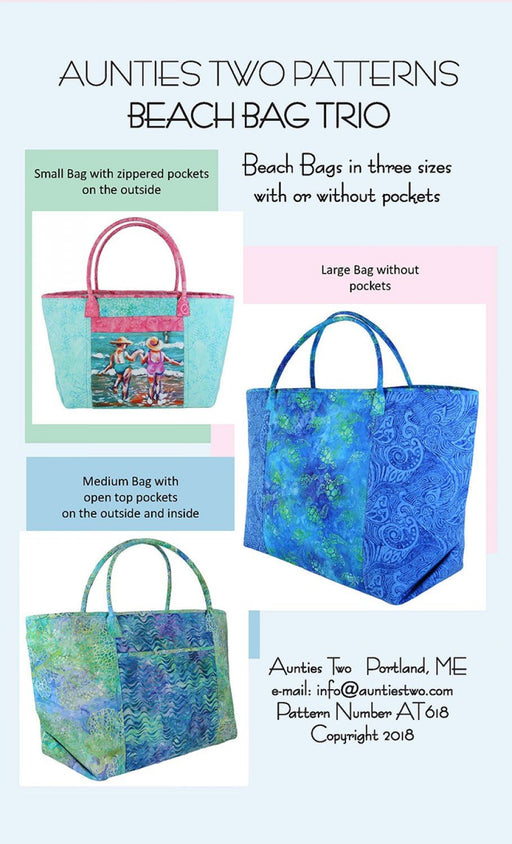 Aunties Two- Beach Bag Trio Pattern - Modern Fabric Shoppe