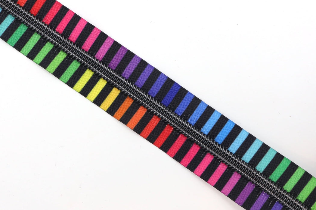 Zebra Stripes- #5 Rainbow Nylon Coil Zipper Tape