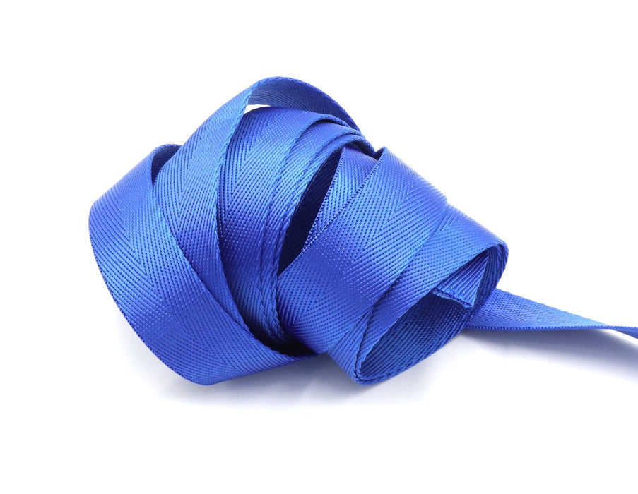 Blue Herringbone 1 inch (25mm) width Nylon Webbing-by the yard - Modern Fabric Shoppe