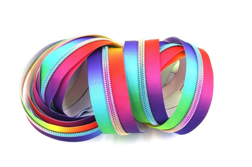 Bright Rainbow- #5 Rainbow Nylon Coil Zipper Tape - Modern Fabric Shoppe