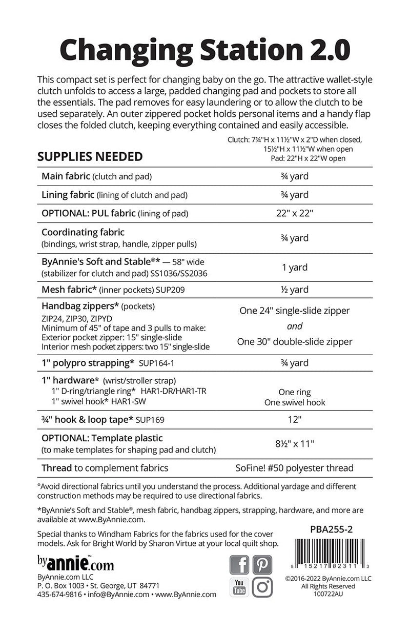 By Annie- Changing Station 2.0 Pattern - Modern Fabric Shoppe