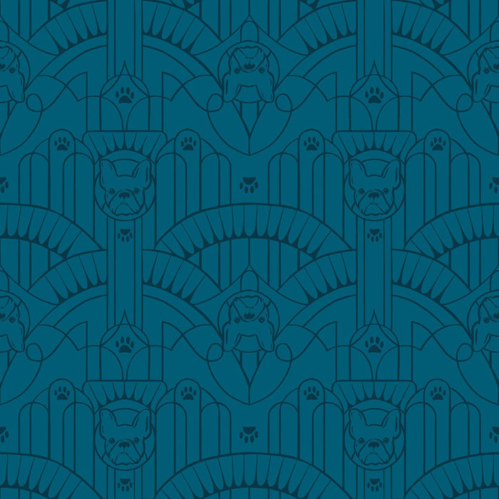 Copy of PRE-ORDER Dog Park by Sarah Watts- Deco Pup RS 2097 15-Teal- Half Yard- May 2024 - Modern Fabric Shoppe