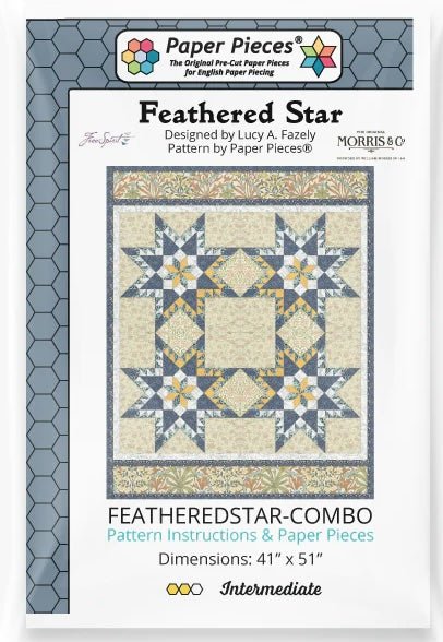 Feathered Star by Lucy Fazely- Pattern with Paper Piece Pack - Modern Fabric Shoppe