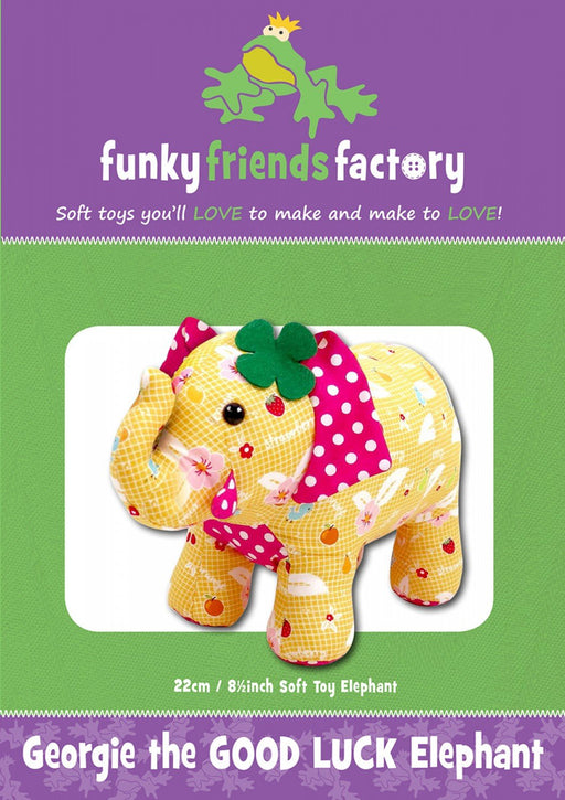 Georgie the Good Luck Elephant Pattern by Funky Friends Factory - Modern Fabric Shoppe
