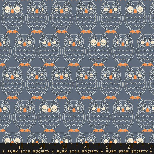 Good Spirits- Collaboration by Ruby Star Society- Hoos There RS 5140 12- Ghostly- Half Yard- July 2024 - Modern Fabric Shoppe
