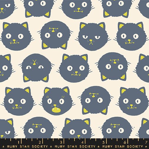 Good Spirits- Collaboration by Ruby Star Society- Scaredy Cats RS 5137 11G- Natural- Half Yard- July 2024 - Modern Fabric Shoppe