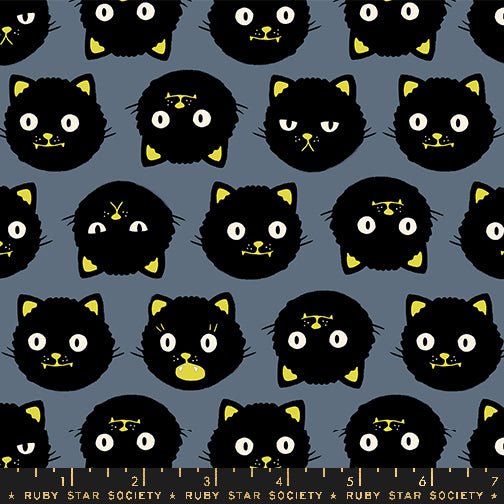 Good Spirits- Collaboration by Ruby Star Society- Scaredy Cats RS 5137 13G- Black- Half Yard- July 2024 - Modern Fabric Shoppe