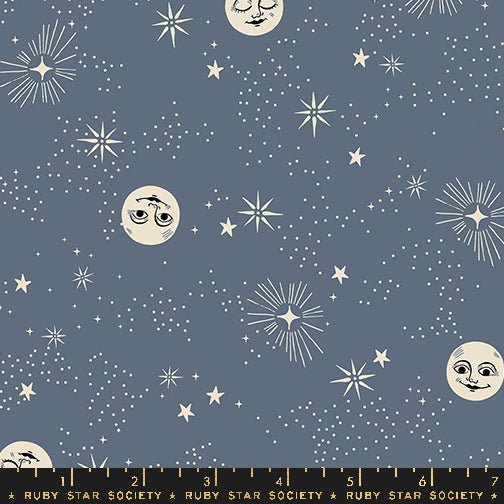 Good Spirits- Collaboration by Ruby Star Society- Wise Moons RS 5136 12- Ghostly- Half Yard- July 2024 - Modern Fabric Shoppe