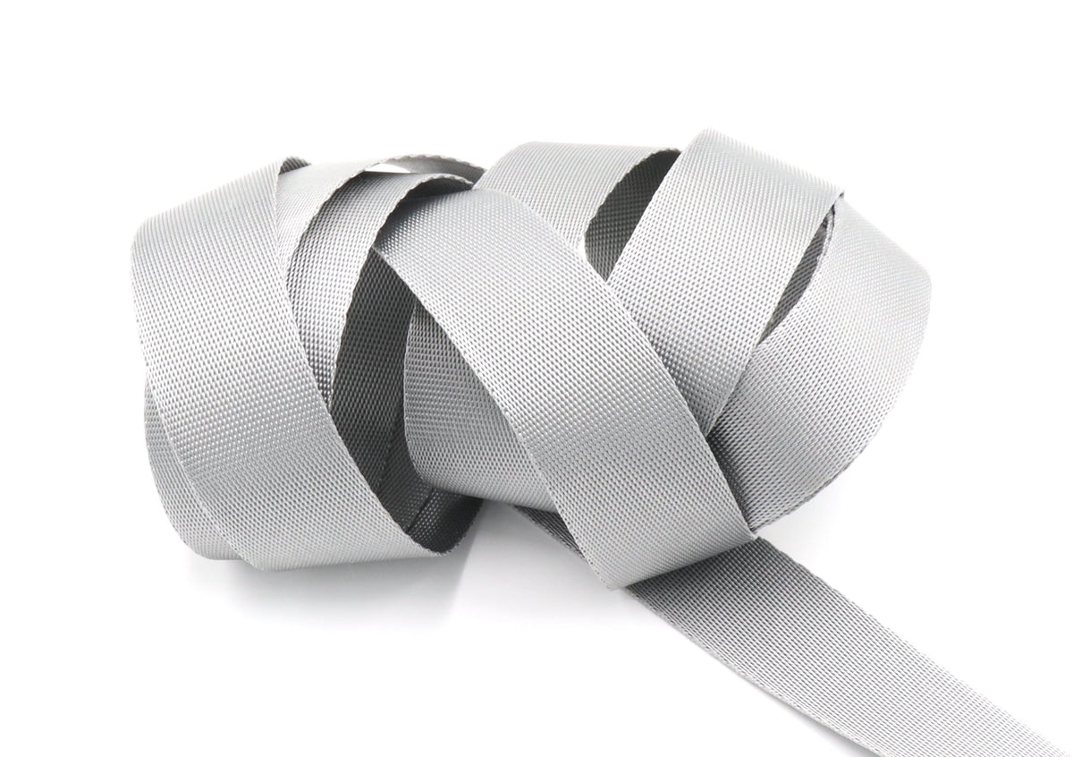 Grey 1 inch (25mm) width Nylon Webbing- Strapping by the yard - Modern  Fabric Shoppe