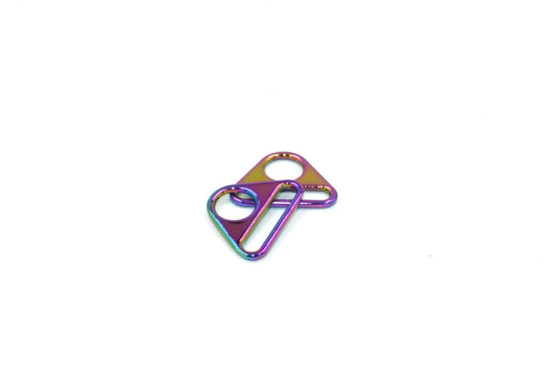 Rainbow Iridescent 1 inch (25mm) Triangle Ring- Set of 2