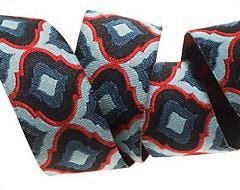 Midnight Blue and Red Lantern Ribbon By Tula Pink  7/8"