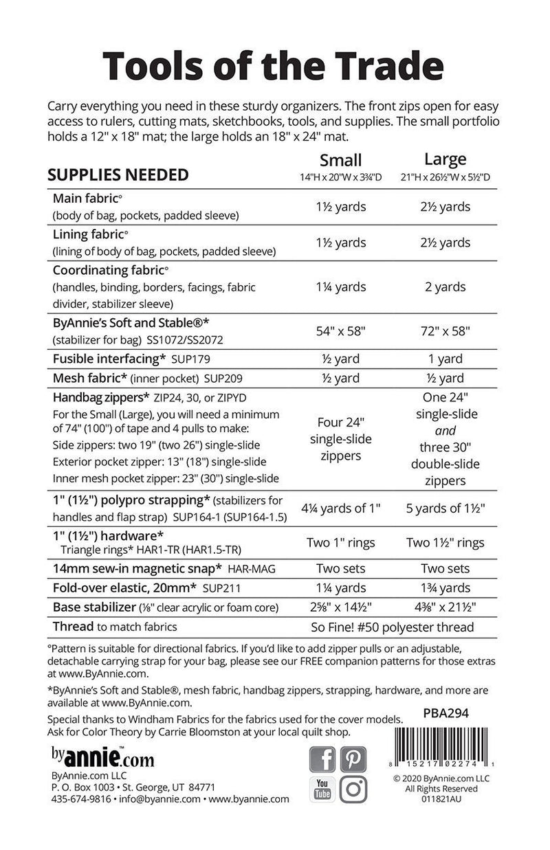 By Annie- Tools of the Trade Bag Pattern