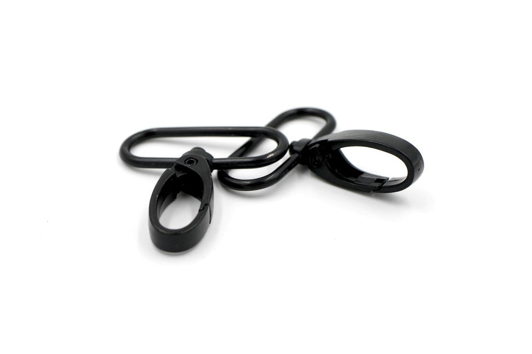Matte Black 1 1/2 inch (38mm) Swivel Hook- Set of 2