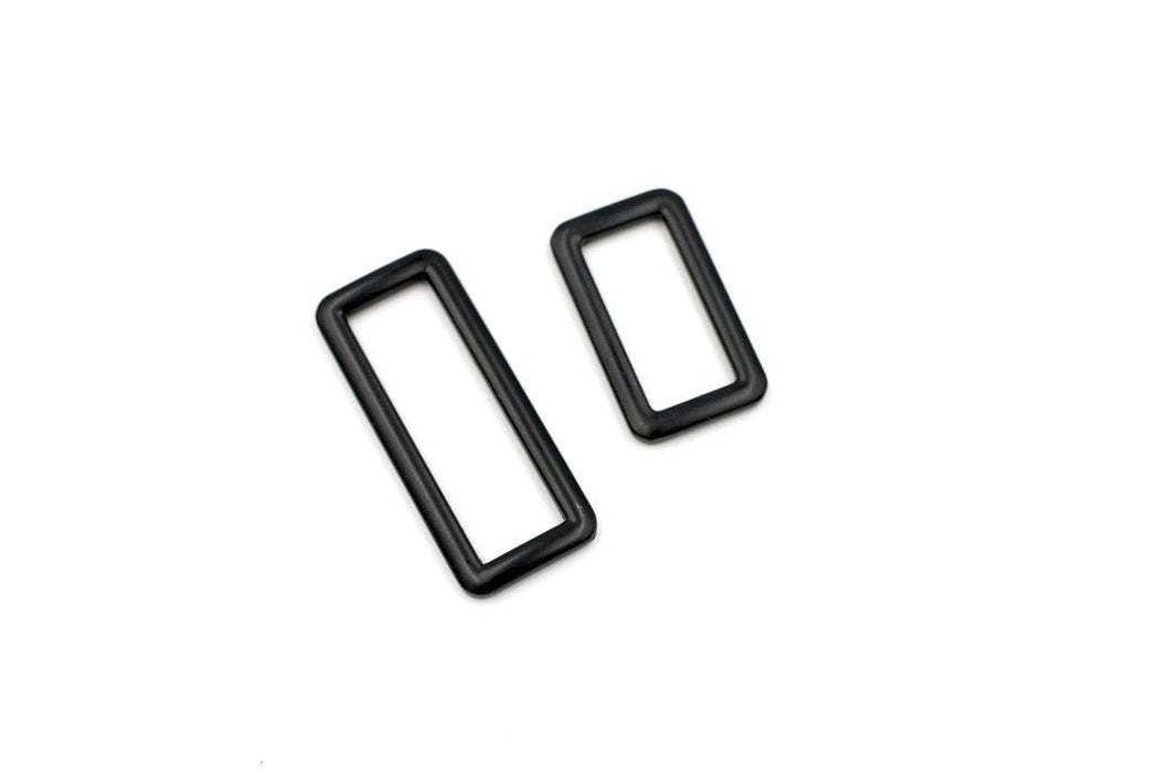 Matte Black 1 inch (25mm) Rectangle Ring- Set of 2