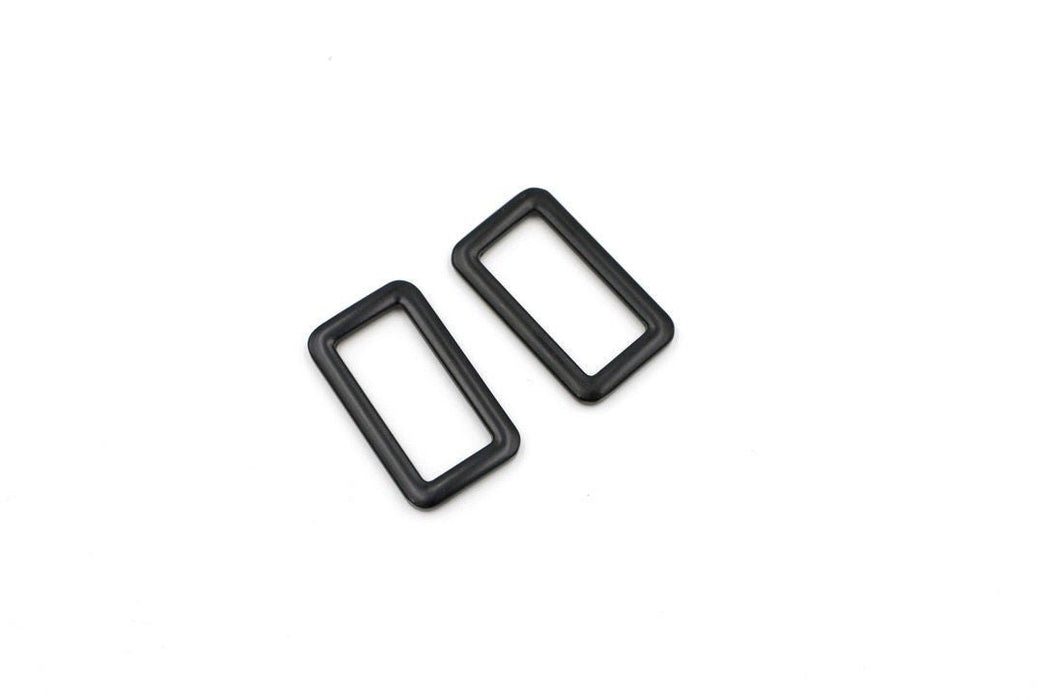 Matte Black 1 inch (25mm) Rectangle Ring- Set of 2