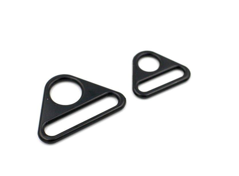 Matte Black 1 1/2 inch (38mm) Triangle Ring- Set of 2