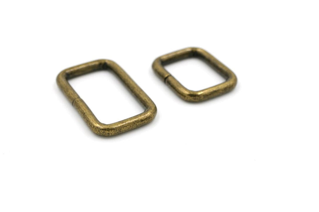 Antique Brass 1 inch (25mm) Rectangle Ring- Set of 2