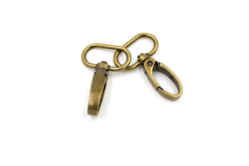 Antique Brass 1 inch (25mm) Swivel Hook- Set of 2