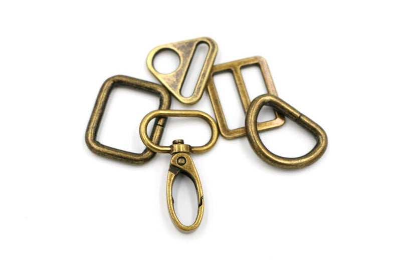 Antique Brass 1 inch (25mm) Swivel Hook- Set of 2