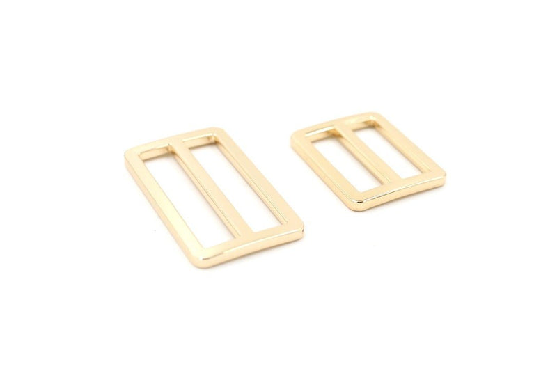 Gold 1 inch (25mm) Flat Slider- Set of 2