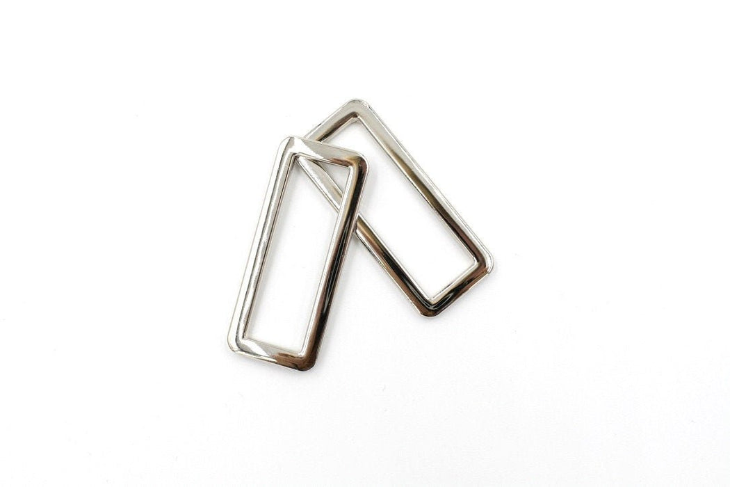 Silver 1 1/2 inch (38mm) Rectangle Ring- Set of 2