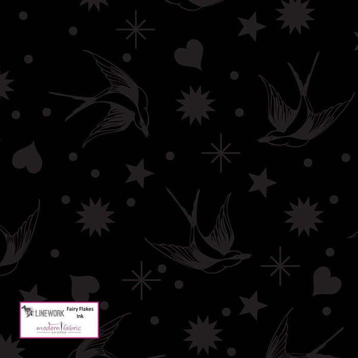 Tula Pink Lineworks- Fairy Flakes- PWTP157.INK- Half Yard