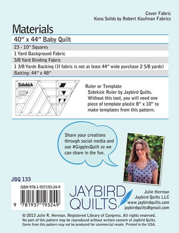 Giggles Quilt Pattern By Jaybirds Quilts- Baby Quilt